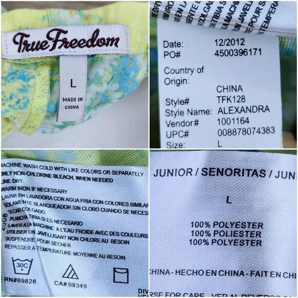 🔺️True Freedom Green, Blue, & Yellow Floral Alexandra Corset Top Large - Picture 12 of 12